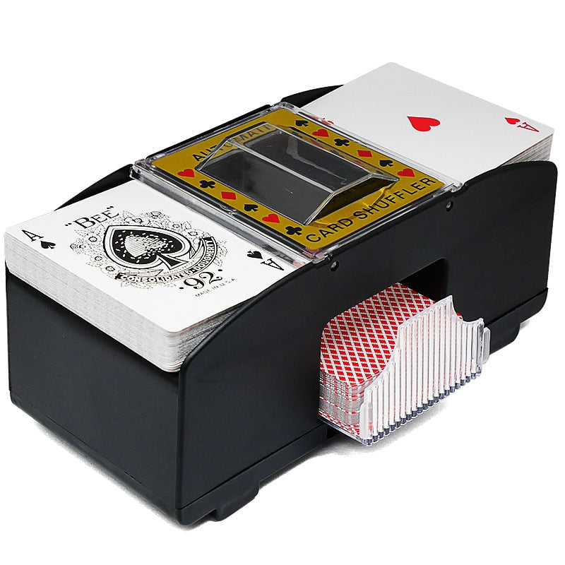 Mélangeur de cartes électrique - en PVC – format Bridge et poker