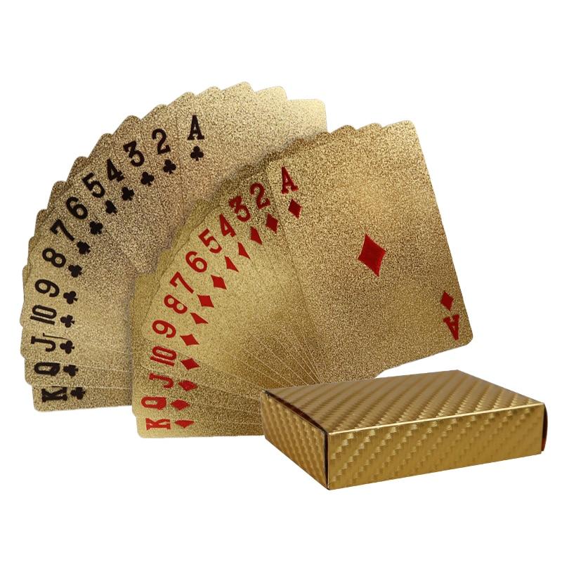 Carte de poker dorée avec index classique