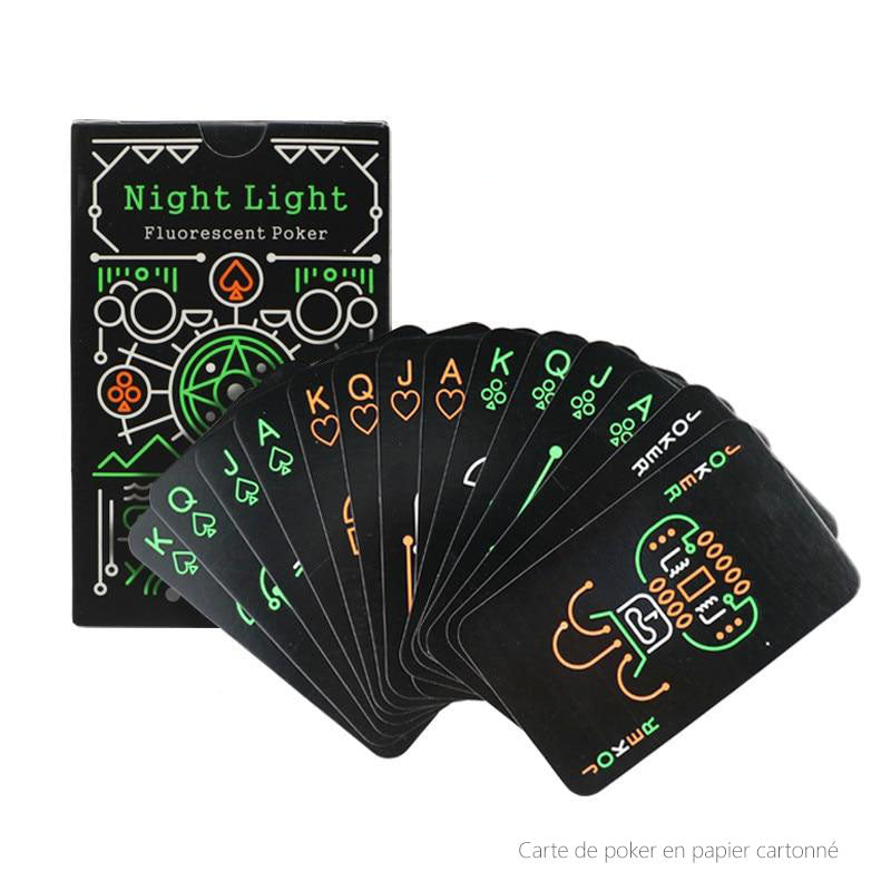 Carte de poker noir et fluorescente