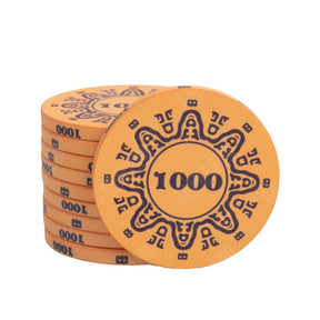 jeton de poker 14g céramique mex v2 jaune de valeur 1 000.