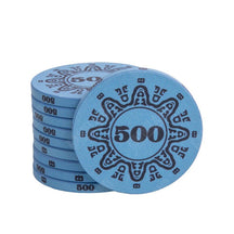 jeton de poker 14g céramique mex v2 bleu clair de valeur 500.