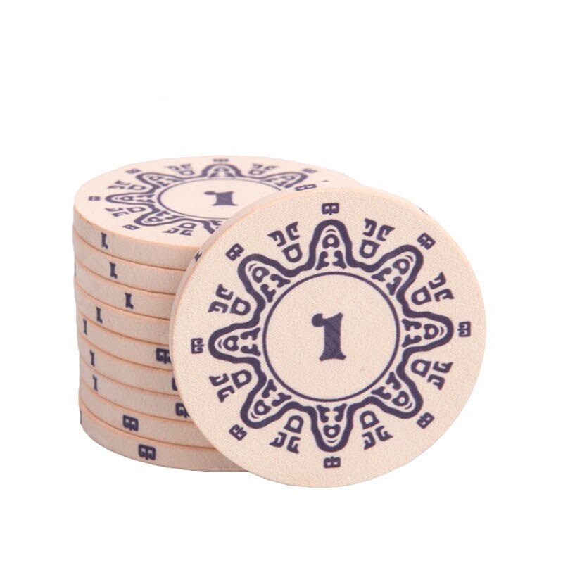 jeton de poker 14g céramique mex v2 blanc de valeur 1 .
