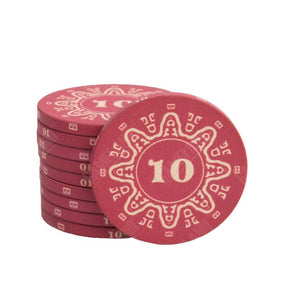 jeton de poker 14g céramique mex v2 rouge de valeur 10.