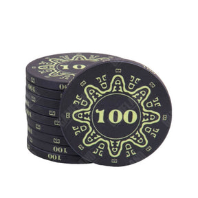 jeton de poker 14g céramique mex v2 noir de valeur 100.