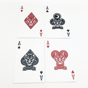 Les quatre as du jeu de cartes de poker wolf