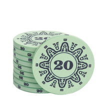 jeton de poker 14g céramique mex v2 vert clair de valeur 20.