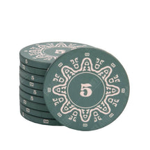 jeton de poker 14g céramique mex v2 vert de valeur 5.