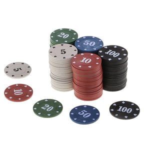 Les 5 couleurs de jetons de poker plastiques pour débutant.