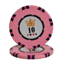 Jeton de poker en argile de couleur rose et valeur 10.