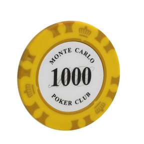 Le jeton de poker avec valeur Monte Carlo jaune de valeur 1000.