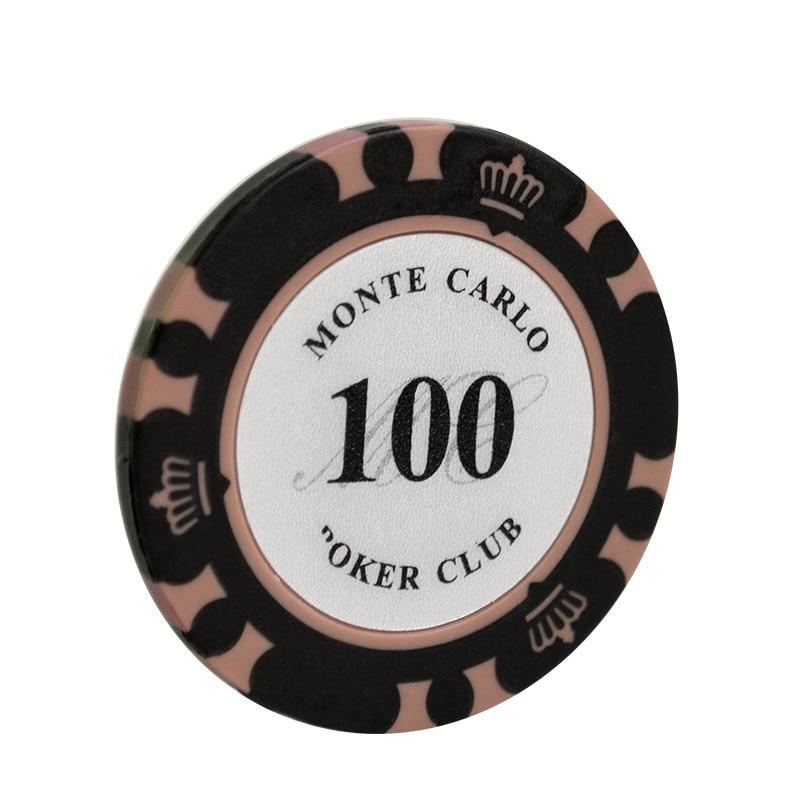 Le jeton de poker avec valeur Monte Carlo noir de valeur 100.