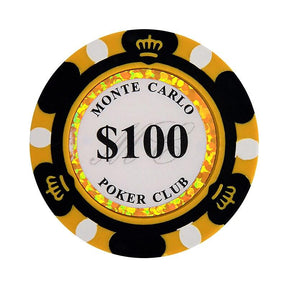 Le jeton de poker cash game Mont Carlo noir de valeur 100