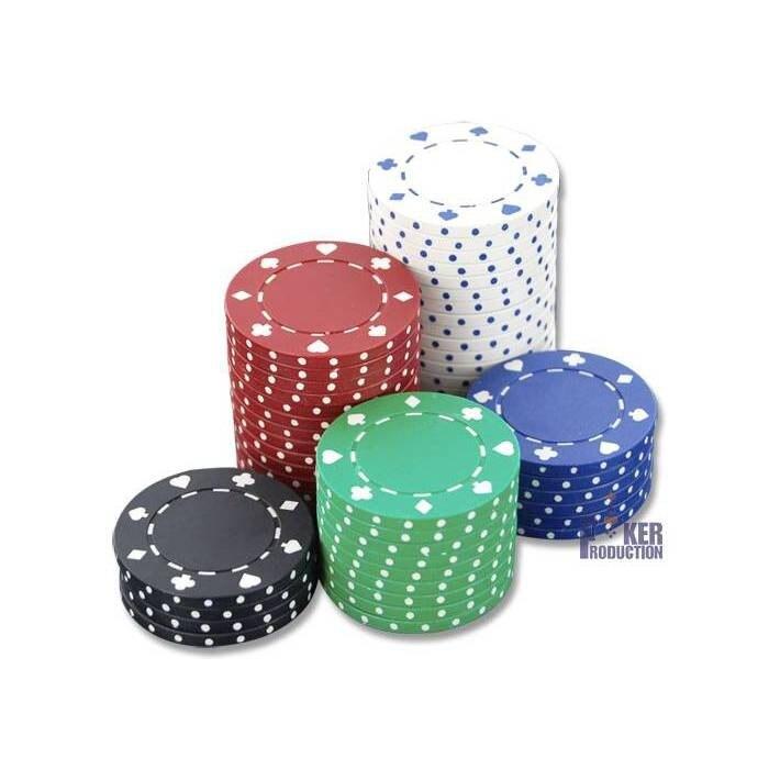 Les jetons de poker en abs avec insert métallique de la mallette de poker suited.