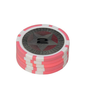 Les jetons de poker sticker stars rose pastel