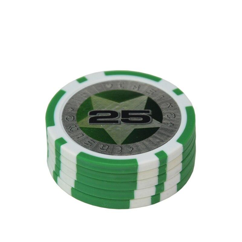 Une pile de jeton de poker sticker stars vert pastel