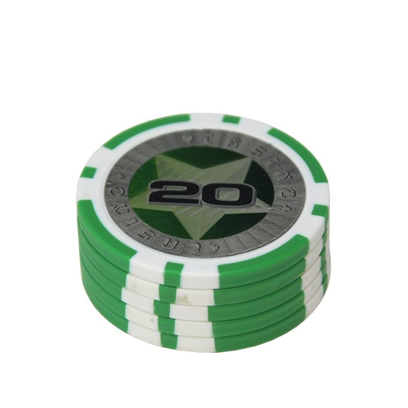 Une pile de jeton de poker sticker stars vert