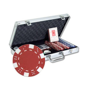 Une mallette de poker de 300 jetons, vendue avec un tapis de poker en feutrine