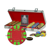 Une malette de poker 300 jetons en aluminium avec intérieur rouge