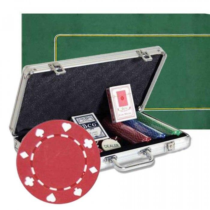 Une mallette de poker 300 avec jetons de poker pour jouer jusqu'à 6 joueurs, cette mallette de poker est vendue avec un tapis en feutrine spécial pour le poker.