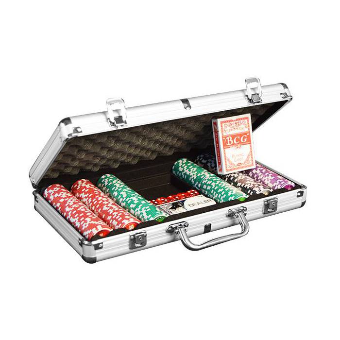 La mallette de poker vegas avec 300 jetons à l'effigie de Las Vegas