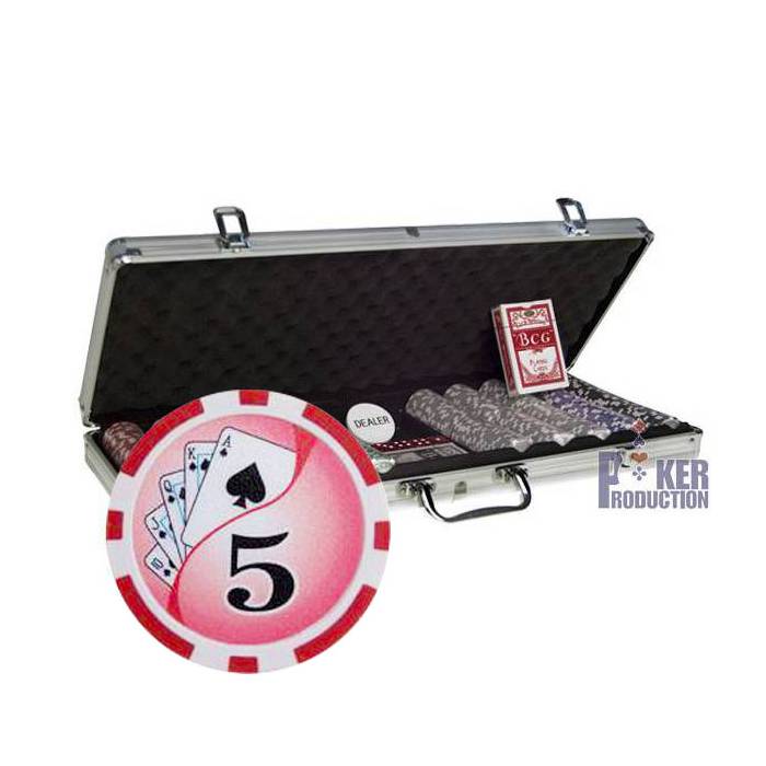 Une mallette de poker Ying avec 500 jetons de poker en abs avec insert métallique 12 grammes.
