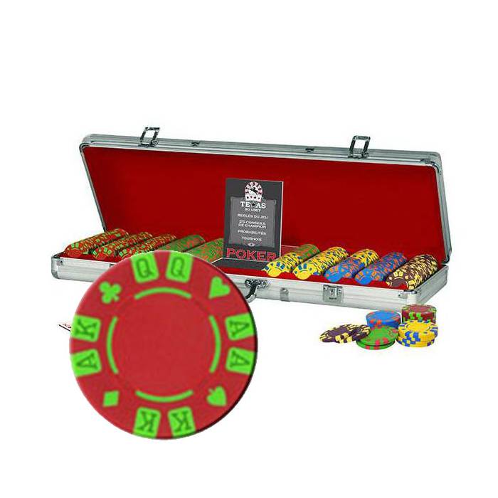 HOMCOM Mallette professionnelle de Poker 500 jetons 2 jeux de cartes 5 dés  bouton dealer 2 clés alu pas cher 
