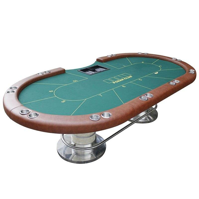 Une table de poker professionnelle avec tapis central de jeu vert