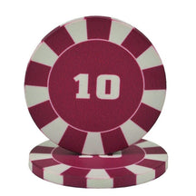Lot de jeton de poker céramique le jeton pourpre de valeur 10.