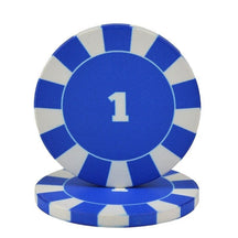 Lot de jeton de poker céramique le jeton bleu de valeur 1.