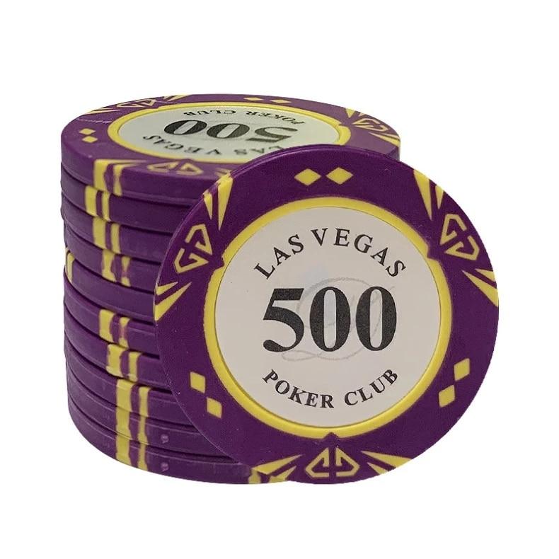 Le jeton de poker Las Vegas violet de valeur 500.