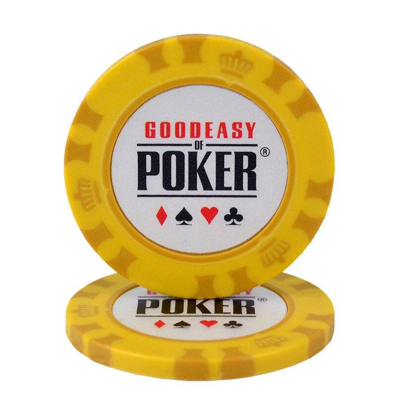 Le jeton de poker sans valeur avec le design WSOP jaune.