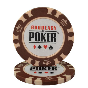 Le jeton de poker sans valeur avec le design WSOP marron.