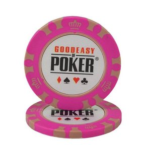 Le jeton de poker sans valeur avec le design WSOP rose.