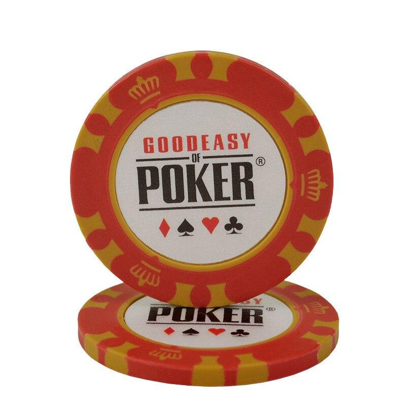 Le jeton de poker sans valeur avec le design WSOP rouge.