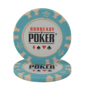 Le jeton de poker sans valeur avec le design WSOP turquoise.