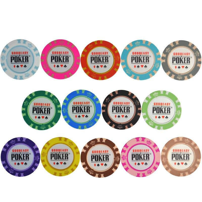 Tous les jetons de poker sans valeur avec un design WSOP présenté.