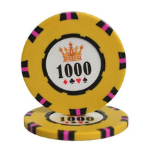 Jeton de poker en argile de couleur jaune et de valeur 1000.
