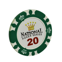 Le jeton de poker casino royal vert de valeur 20.