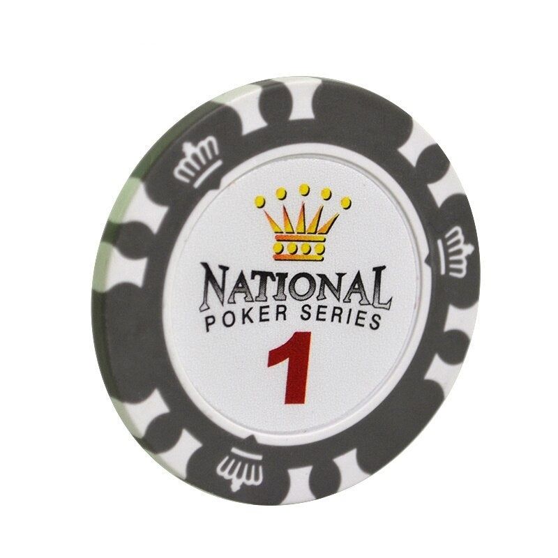 Le jeton de poker casino royal gris de valeur 1