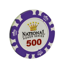 Le jeton de poker casino royal violet de valeur 500.