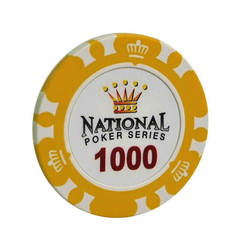 Le jeton de poker casino royal jaune de valeur 1000.