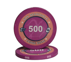 Jeton de poker céramique avec valeur 500 et le signe astro sagittaire.