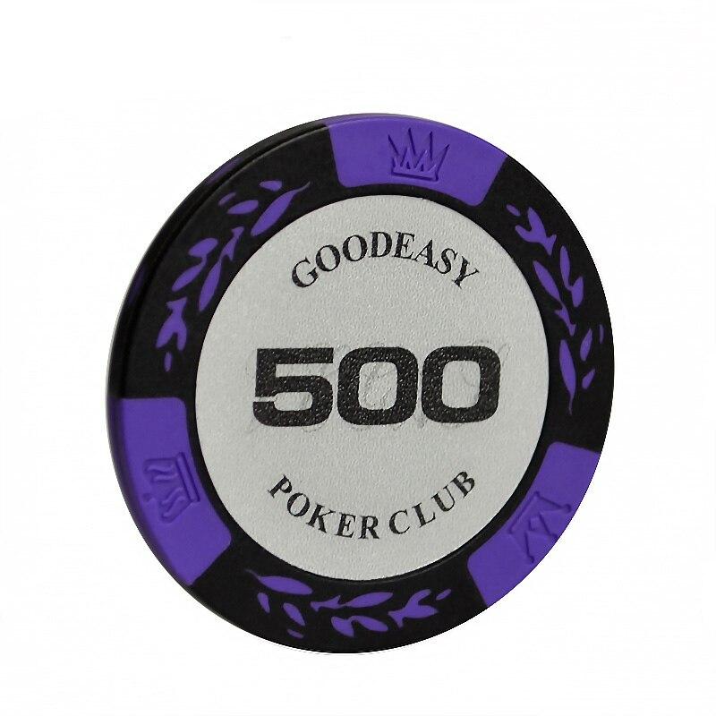 Le jeton de poker Texas Hold'em Party Club violet de valeur 500