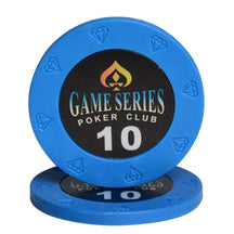 Le jeton de poker en clay game series bleu clair.