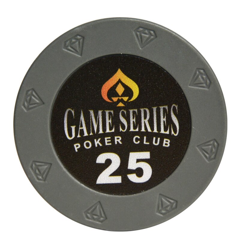 Le jeton de poker en clay game series gris.