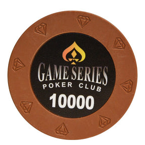 Le jeton de poker en clay game series marron.