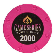 Le jeton de poker en clay game series rose fluo.