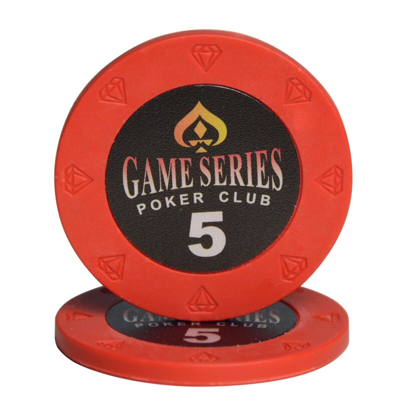 Le jeton de poker en clay game series rouge.