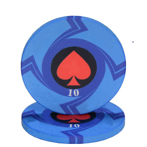 Jetons de poker en céramique bleu.