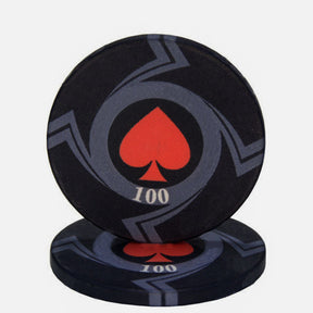 Jetons de poker ept en céramique noir.